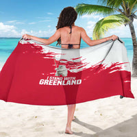 I Stand With Greenland Polar Bear Sarong with Splattered Flag Pattern