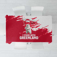 I Stand With Greenland Polar Bear Tablecloth with Splattered Flag Pattern
