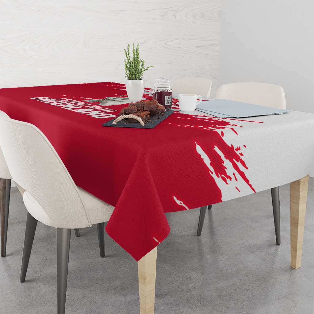 I Stand With Greenland Polar Bear Tablecloth with Splattered Flag Pattern