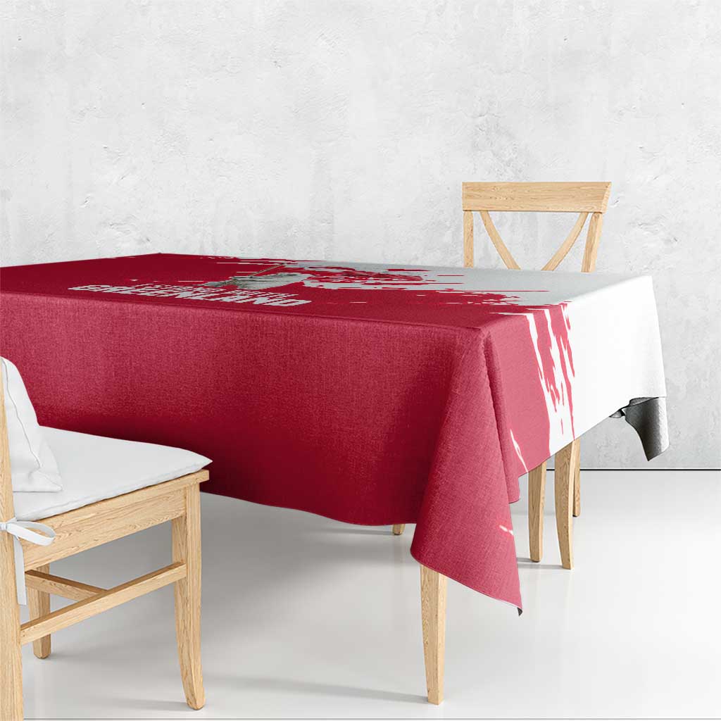 I Stand With Greenland Polar Bear Tablecloth with Splattered Flag Pattern