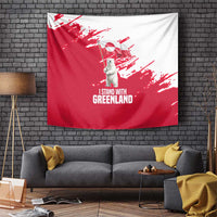 I Stand With Greenland Polar Bear Tapestry with Splattered Flag Pattern