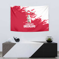 I Stand With Greenland Polar Bear Tapestry with Splattered Flag Pattern