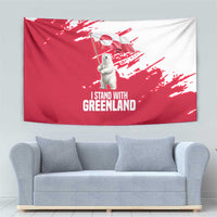 I Stand With Greenland Polar Bear Tapestry with Splattered Flag Pattern