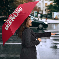 I Stand With Greenland Polar Bear Umbrella with Splattered Flag Pattern