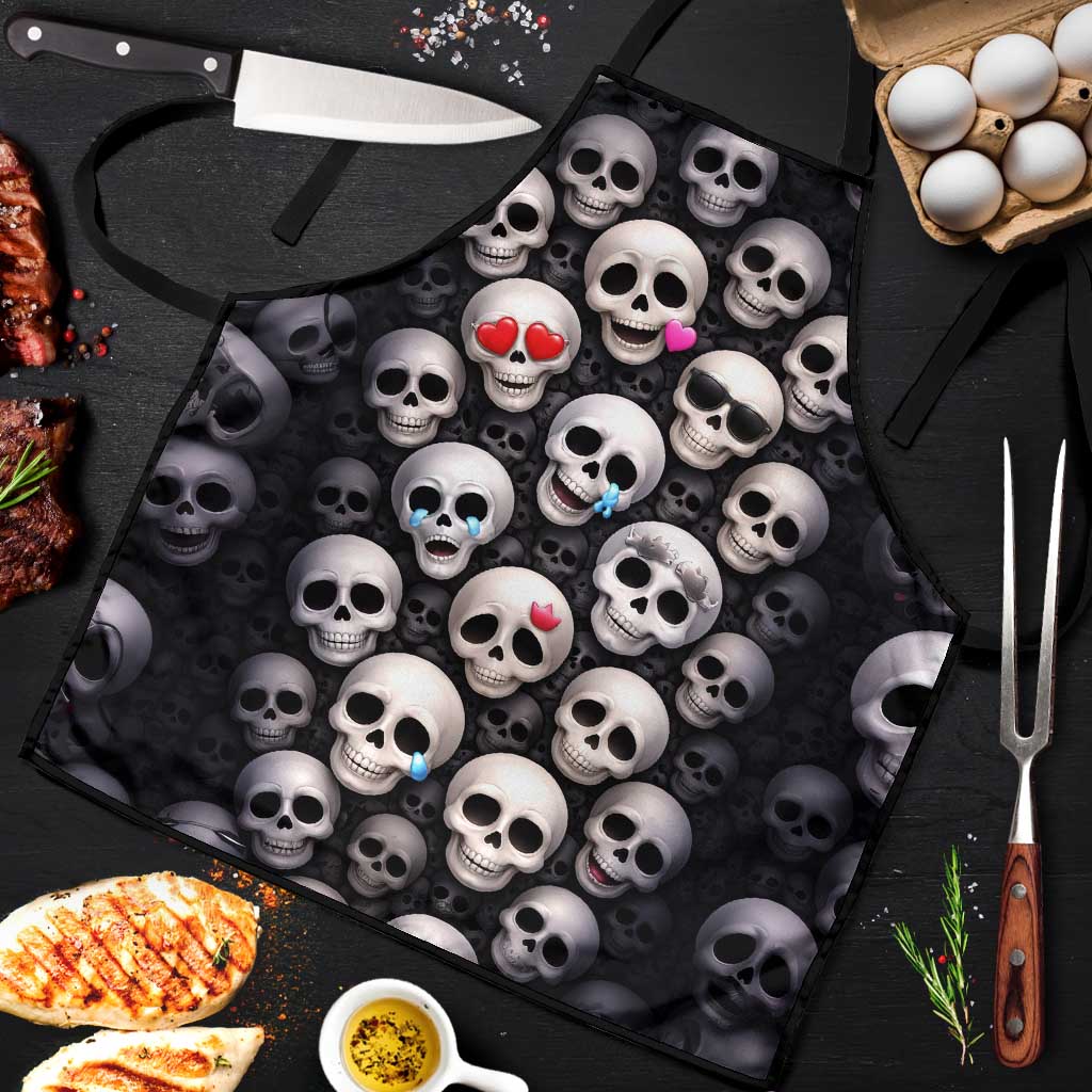 Emoji Skulls Apron Moodboard of the Dead