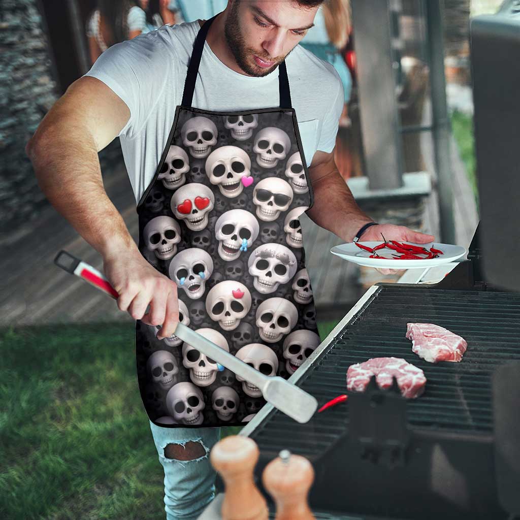 Emoji Skulls Apron Moodboard of the Dead