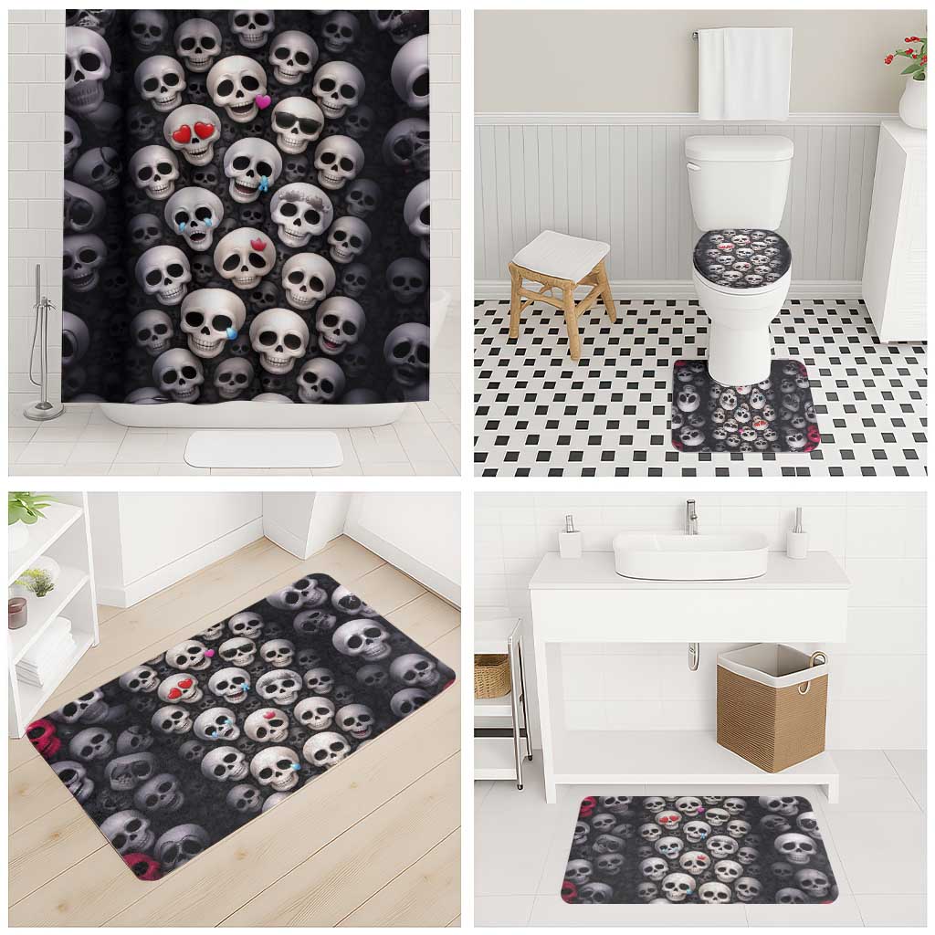 Emoji Skulls Bathroom Set Moodboard of the Dead