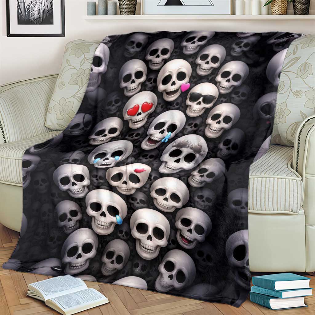 Emoji Skulls Blanket Moodboard of the Dead