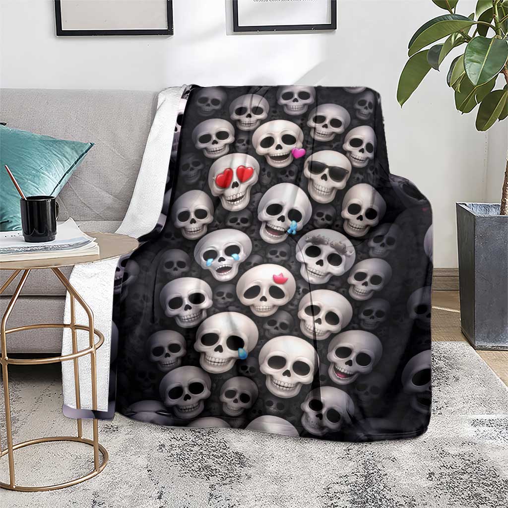 Emoji Skulls Blanket Moodboard of the Dead