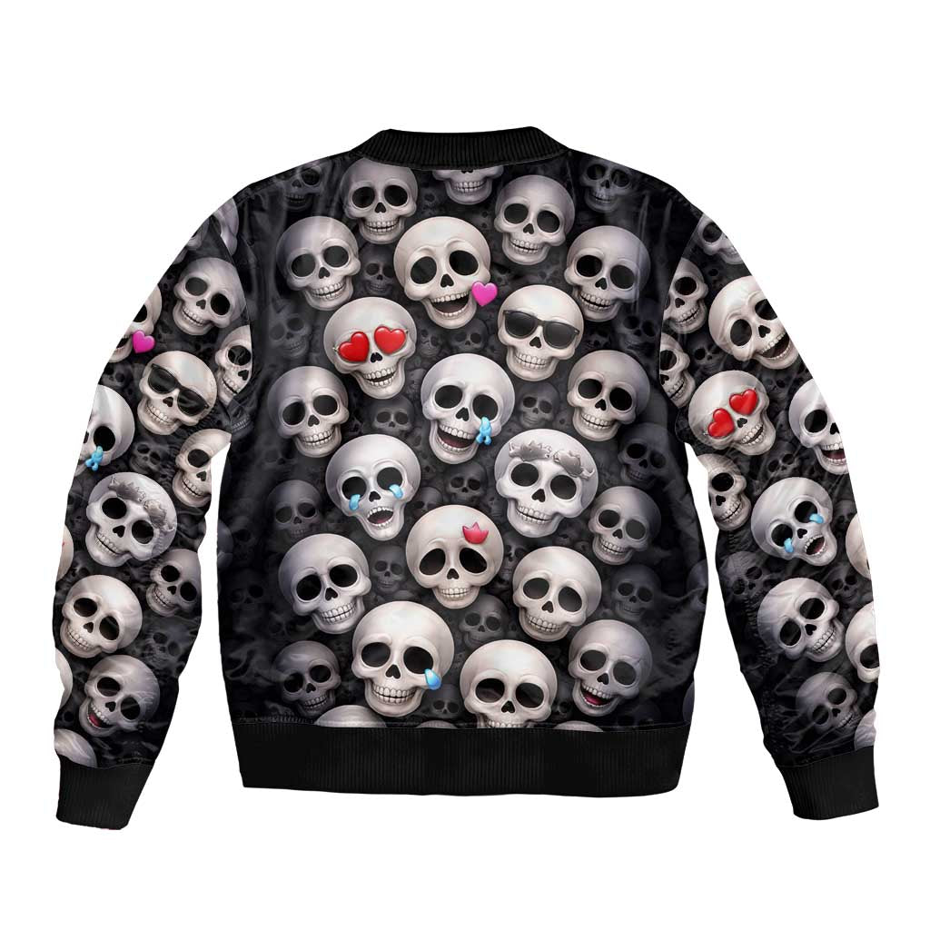 Emoji Skulls Bomber Jacket Moodboard of the Dead