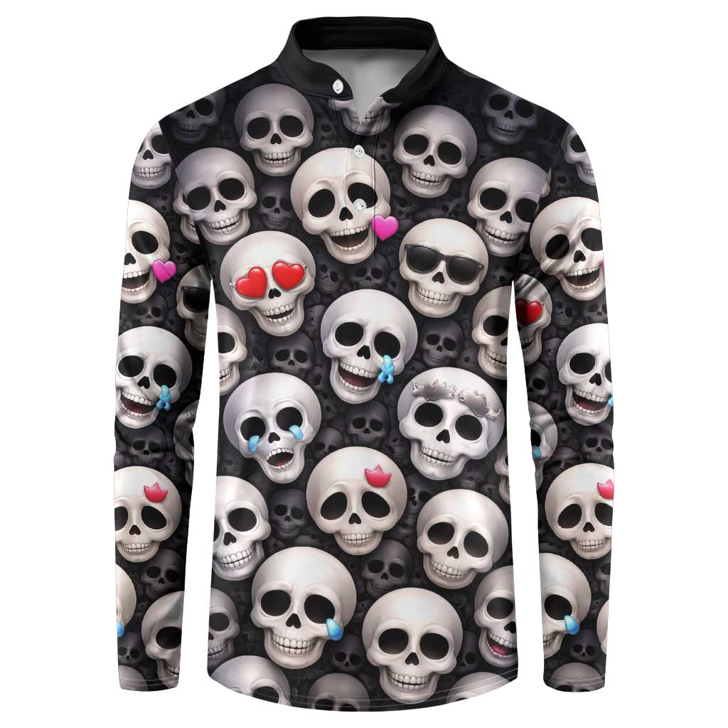 Emoji Skulls Button Sweatshirt Moodboard of the Dead