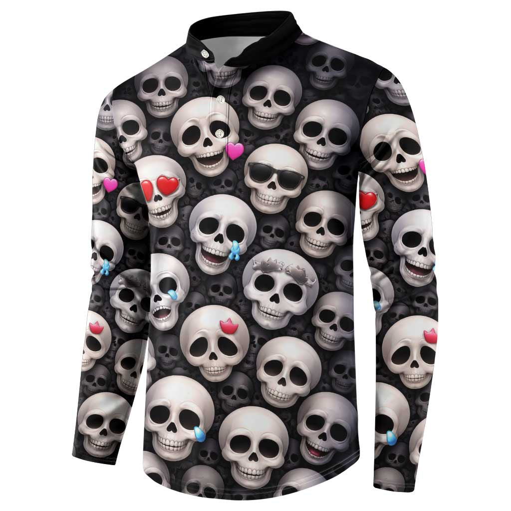 Emoji Skulls Button Sweatshirt Moodboard of the Dead