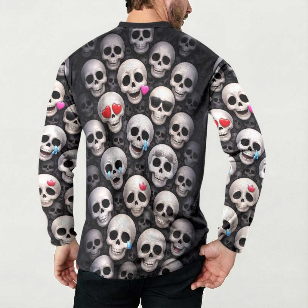 Emoji Skulls Button Sweatshirt Moodboard of the Dead