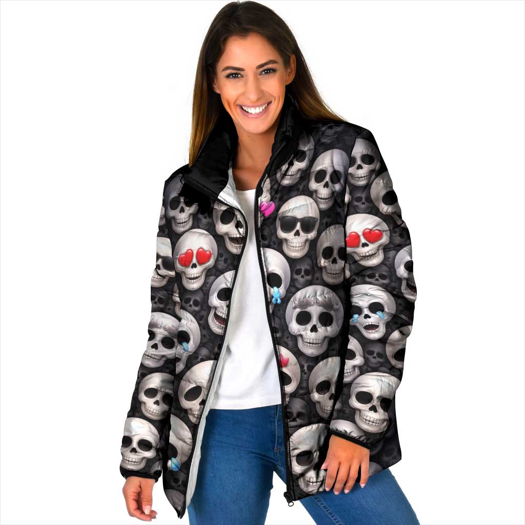 Emoji Skulls Padded Jacket Moodboard of the Dead