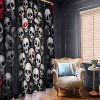 Emoji Skulls Window Curtain Moodboard of the Dead