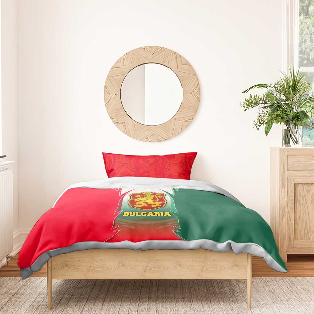 Bulgaria National Crest Bedding Set with Tricolor Design and Folk Cuff Pattern