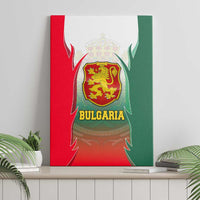 Bulgaria National Crest Canvas Wall Art with Tricolor Design and Folk Cuff Pattern