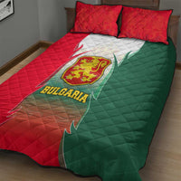 Bulgaria National Crest Quilt Bed Set with Tricolor Design and Folk Cuff Pattern