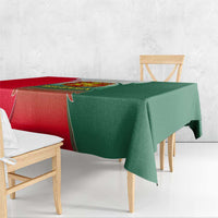 Bulgaria National Crest Tablecloth with Tricolor Design and Folk Cuff Pattern