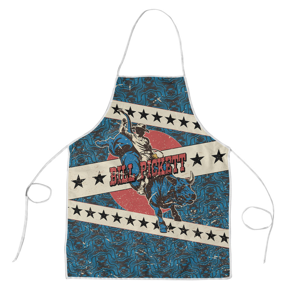 Bill Pickett Black Cowboy Apron Western American Heritage - Grunge Stars And Stripes