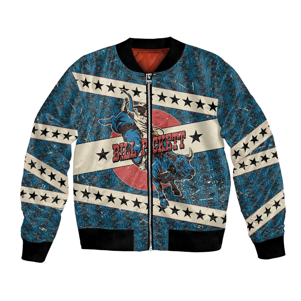 Bill Pickett Black Cowboy Bomber Jacket Western American Heritage - Grunge Stars And Stripes