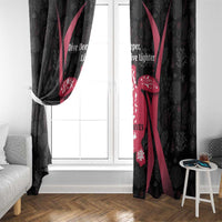 Black and red turtle window curtains with “Live Lighter” slogan and coral motif