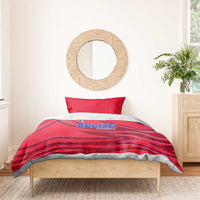 Belize Football Bedding Set with Red Abstract Soccer Pattern and Shield Emblem