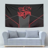 Bowling Team Tapestry Red and Black Strike Graphic and Custom Name Section - Wonder Print Shop