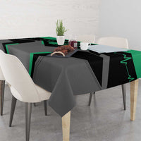 Personalized Bowling Heartbeat Team Tablecloth For Bowlers Green and Gray - Wonder Print Shop
