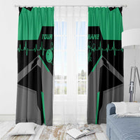 Personalized Bowling Heartbeat Team Window Curtain For Bowlers Green and Gray - Wonder Print Shop