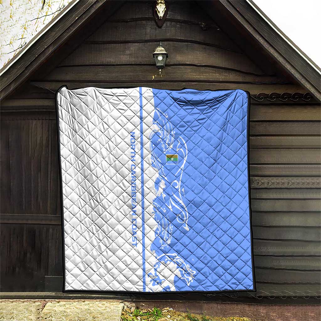Nicaragua North Caribbean Coast Quilt with Ocean Wave Pattern and Dance with the Waves - undefined