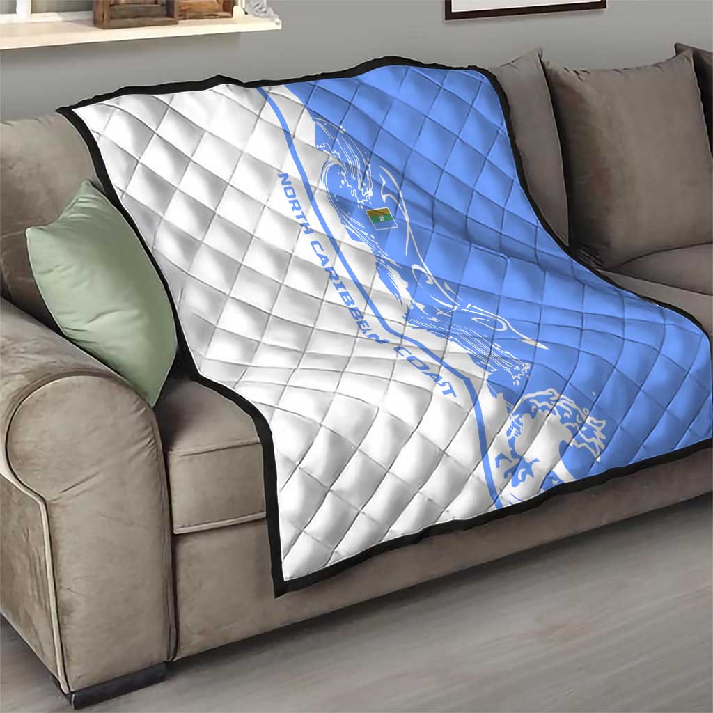 Nicaragua North Caribbean Coast Quilt with Ocean Wave Pattern and Dance with the Waves - undefined