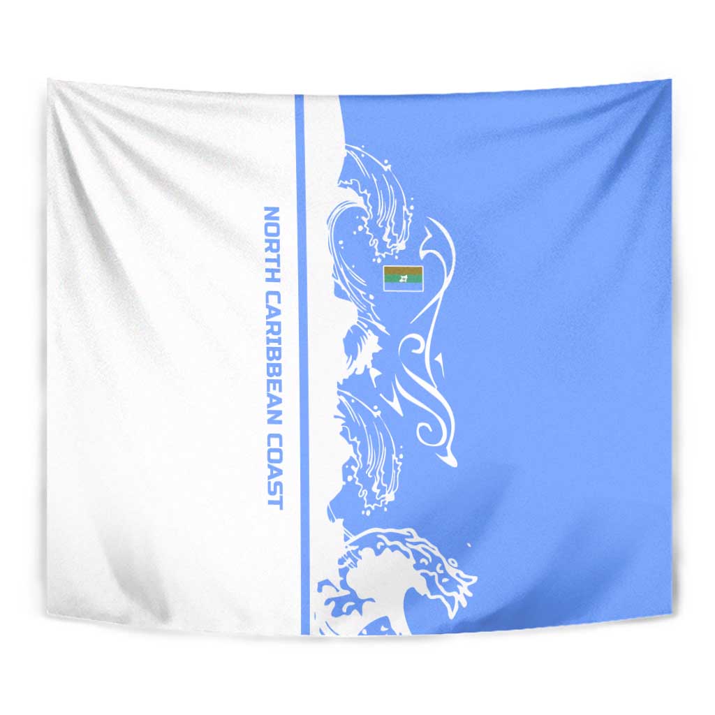 Nicaragua North Caribbean Coast Tapestry with Ocean Wave Pattern and Dance with the Waves - Wonder Print Shop