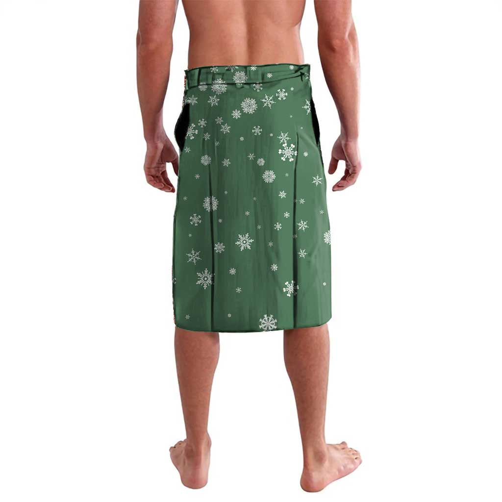 Hungary Christmas Lavalava with Green Snowflake Pattern Santa Claus Motif - Wonder Print Shop