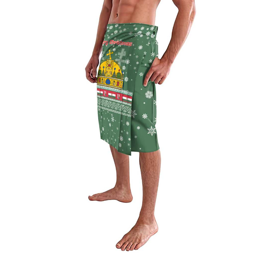 Hungary Christmas Lavalava with Green Snowflake Pattern Santa Claus Motif - Wonder Print Shop