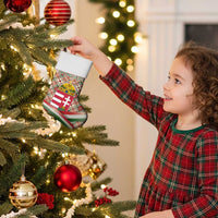 Hungary Christmas Stocking with Red Green Plaid Pattern Crown and Double Cross Motif - Wonder Print Shop