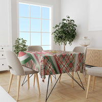 Hungary Christmas Tablecloth with Red Green Plaid Pattern Crown and Double Cross Motif - Wonder Print Shop