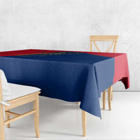 Turks and Caicos Islands Tablecloth with Yellow Hawk Outline and Red Blue Crest Design - Wonder Print Shop