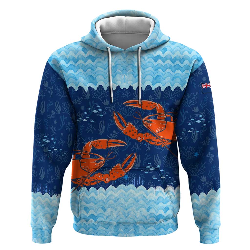 Turks and Caicos Islands Hoodie with Red Crab and Ocean Wave Coral Reef Design - Wonder Print Shop