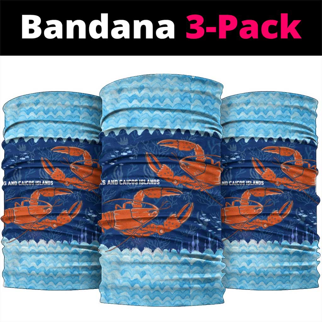 Turks and Caicos Islands Neck Gaiter with Red Crab and Ocean Wave Coral Reef Design - Wonder Print Shop