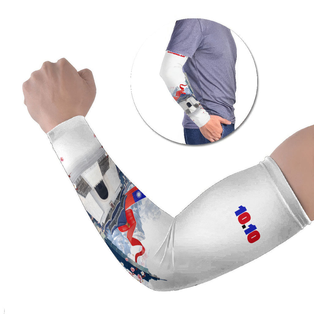 Taiwan National Day Arm Sleeves Double Ten Day Taipei Landmarks Flag Art