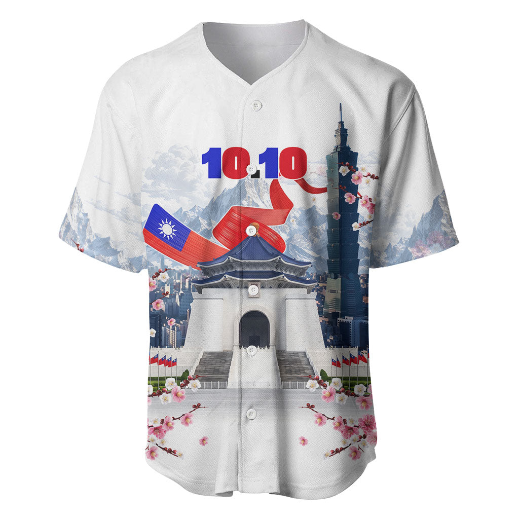 Taiwan National Day Baseball Jersey Double Ten Day Taipei Landmarks Flag Art