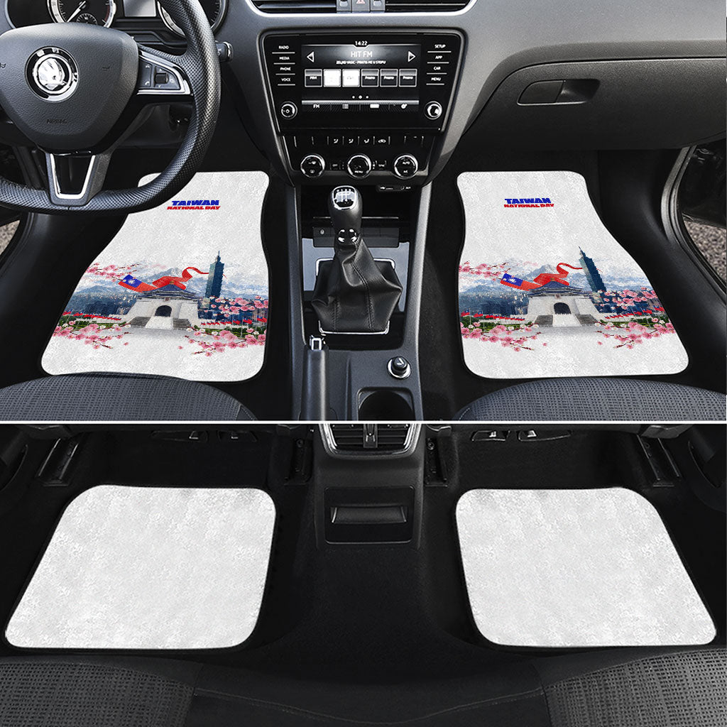 Taiwan National Day Car Mats Double Ten Day Taipei Landmarks Flag Art