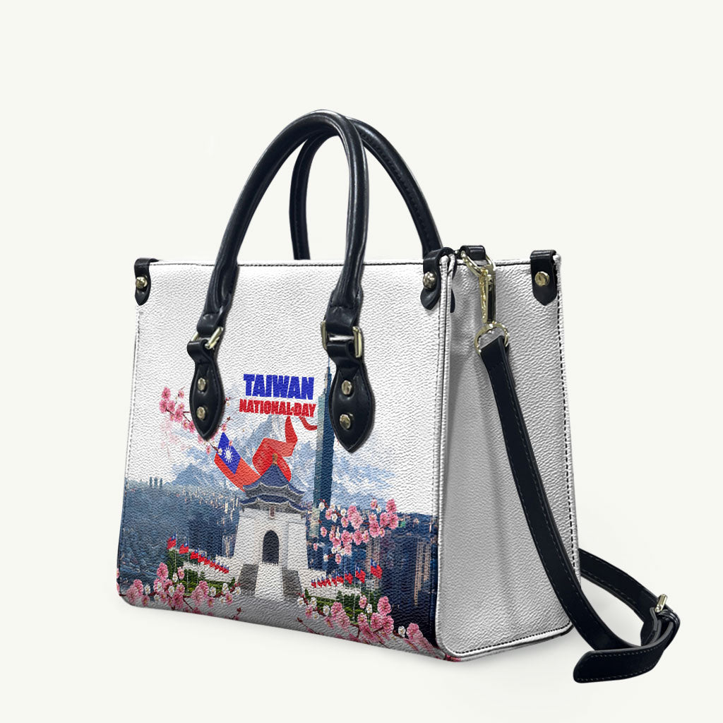 Taiwan National Day Leather Bag Double Ten Day Taipei Landmarks Flag Art
