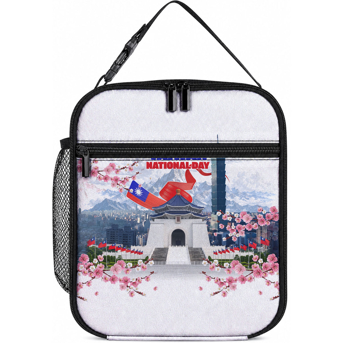 Taiwan National Day Lunch Bag Double Ten Day Taipei Landmarks Flag Art