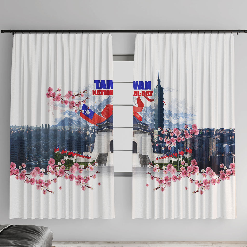Taiwan National Day Window Curtain Double Ten Day Taipei Landmarks Flag Art