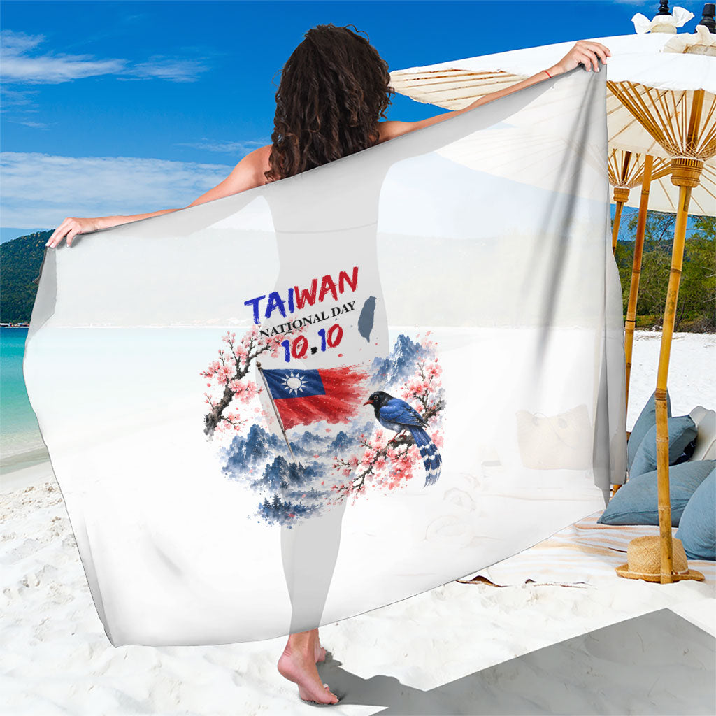 Taiwan National Day Formosan Black Bear Sarong Double Ten Day Watercolor Landmarks Art