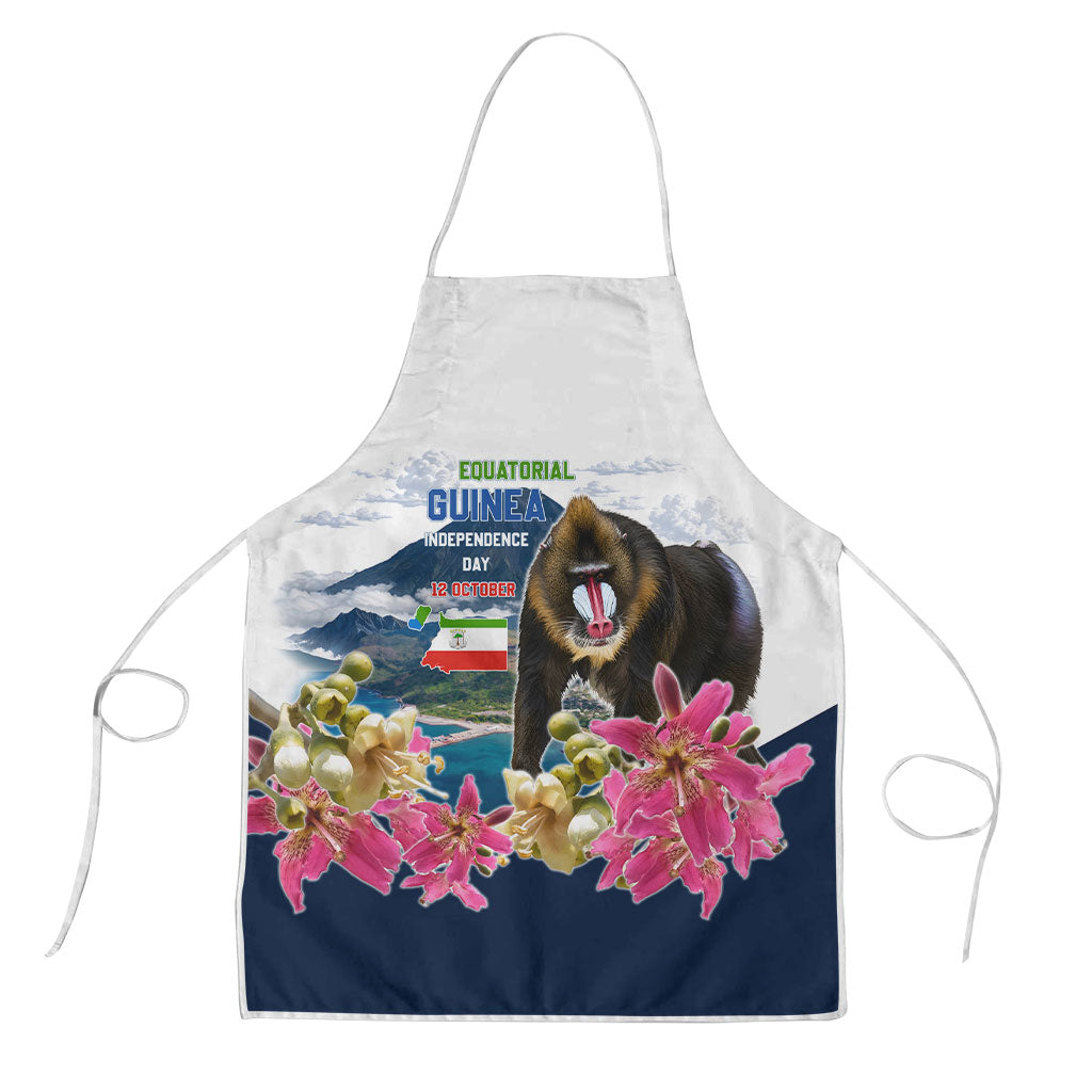 Equatorial Guinea Independence Day Mandrill Apron Patriotic Floral African Pride Map