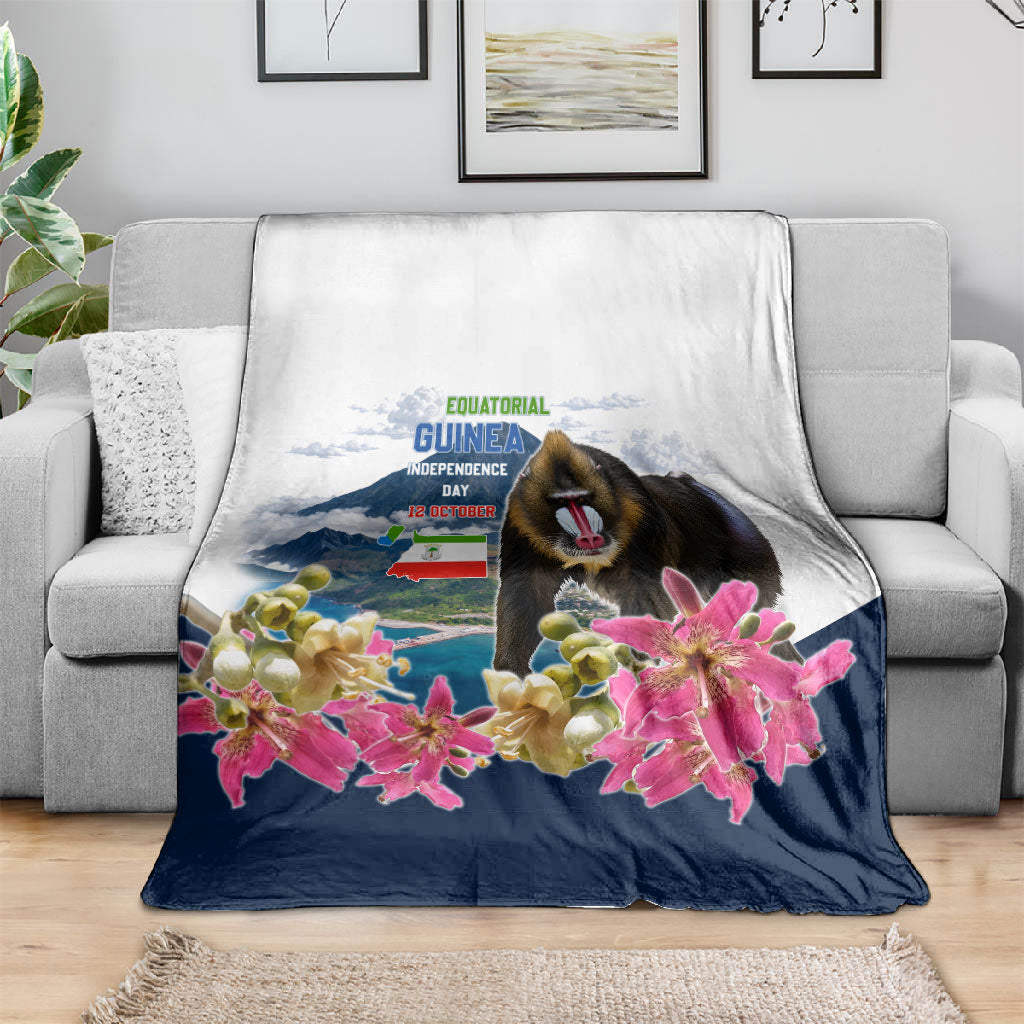 Equatorial Guinea Independence Day Mandrill Blanket Patriotic Floral African Pride Map