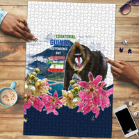 Equatorial Guinea Independence Day Mandrill Puzzle Patriotic Floral African Pride Map